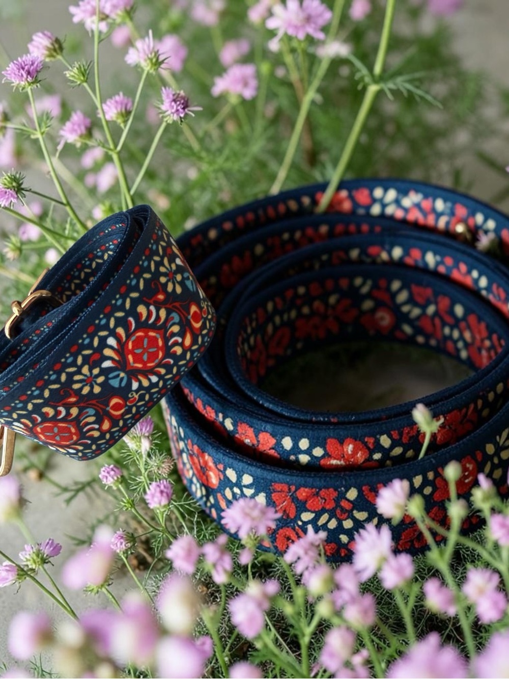 Guitar strap floral Bohemian pattern NWOT with pouch